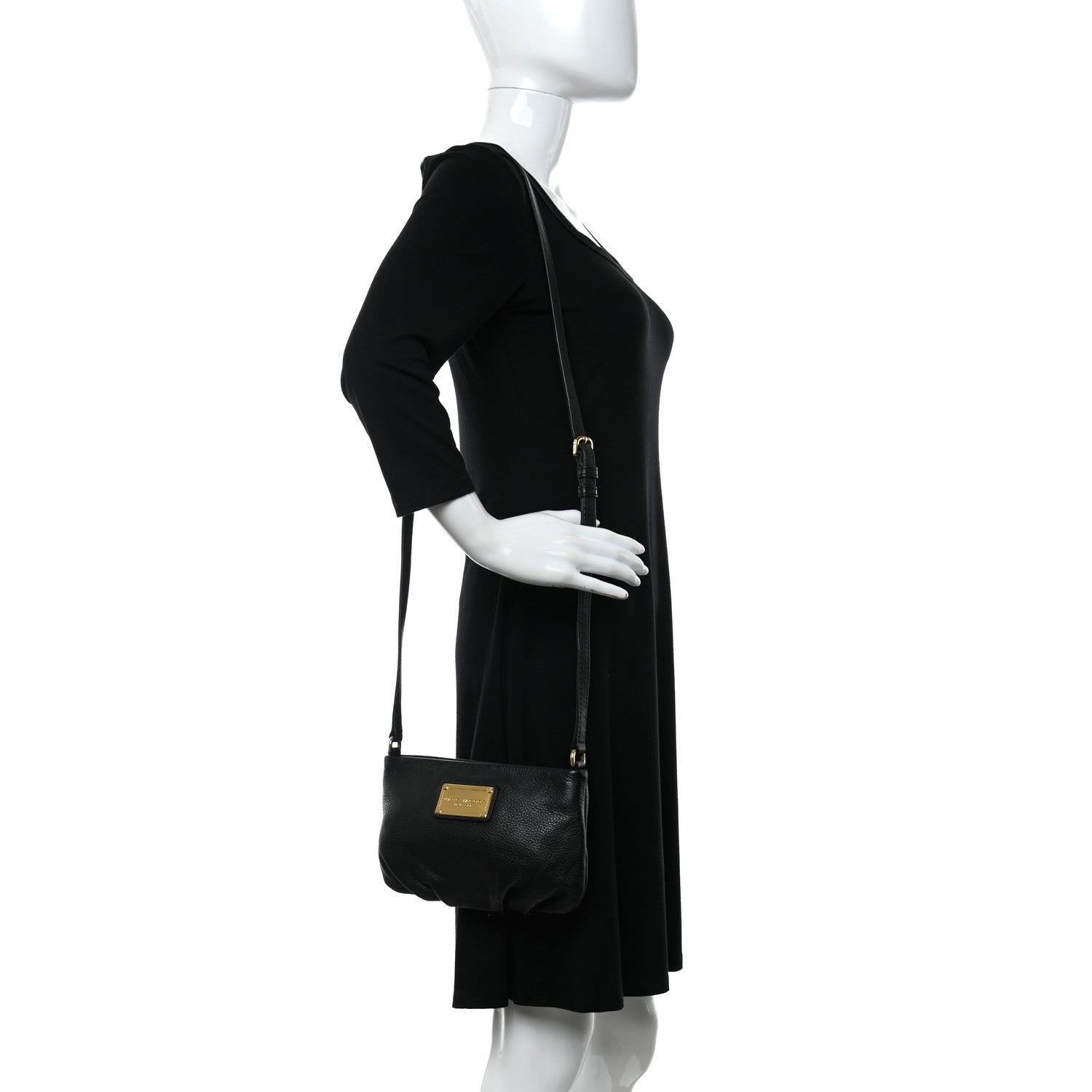 Marc Jacobs Pebbled Calfskin Crossbody Bag Black 2 of 10