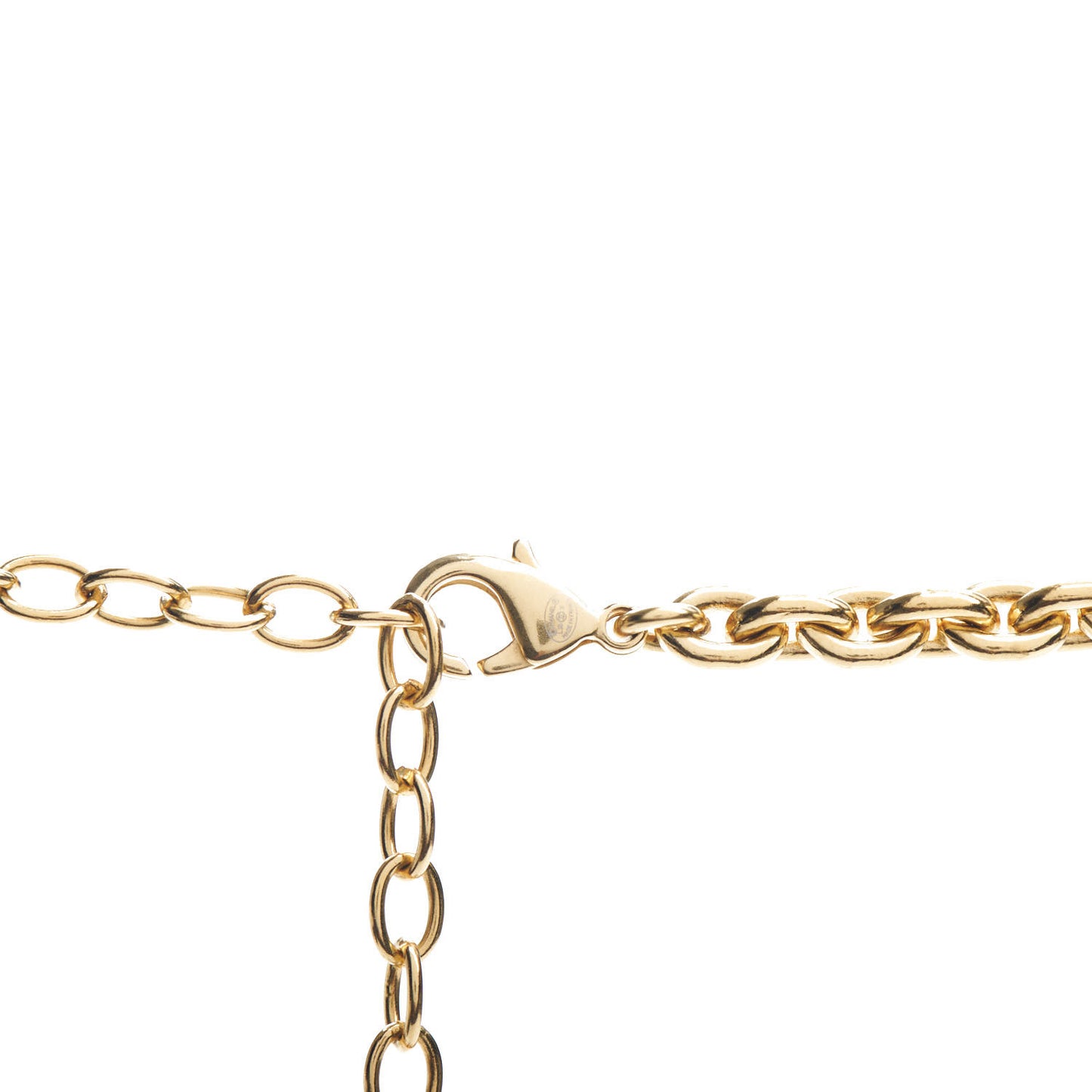 Resin Crystal CC Pendant Necklace Gold