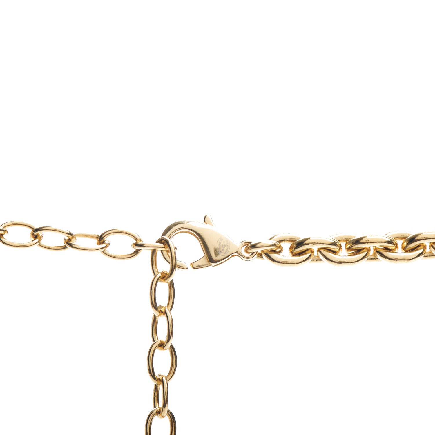 Chanel Resin Crystal CC Pendant Necklace Gold 4 of 4