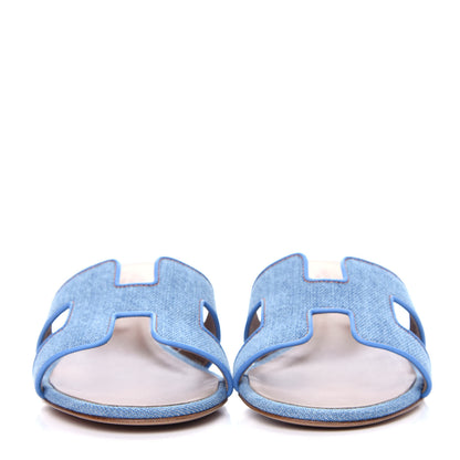 Hermes Denim Oasis Sandals 38 Bleu Clair 2 of 11
