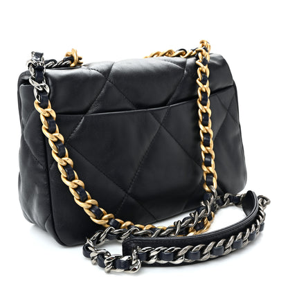 Chanel Lambskin Quilted Medium Chanel 19 Flap Navy Blue 3 of 11