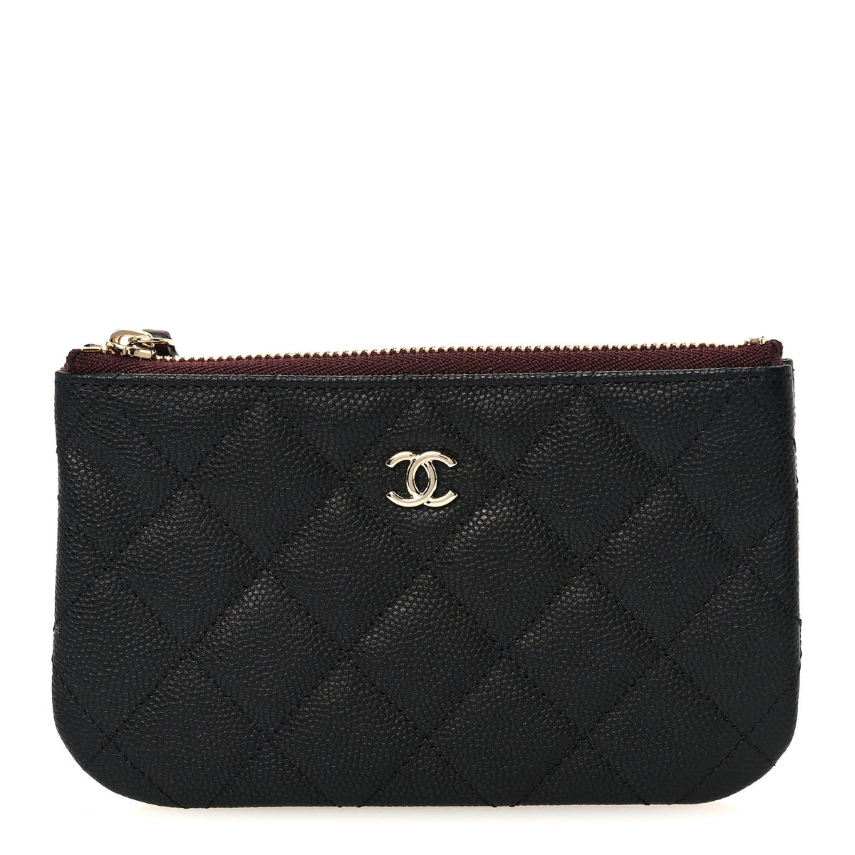 Caviar Quilted Small Cosmetic Case Black