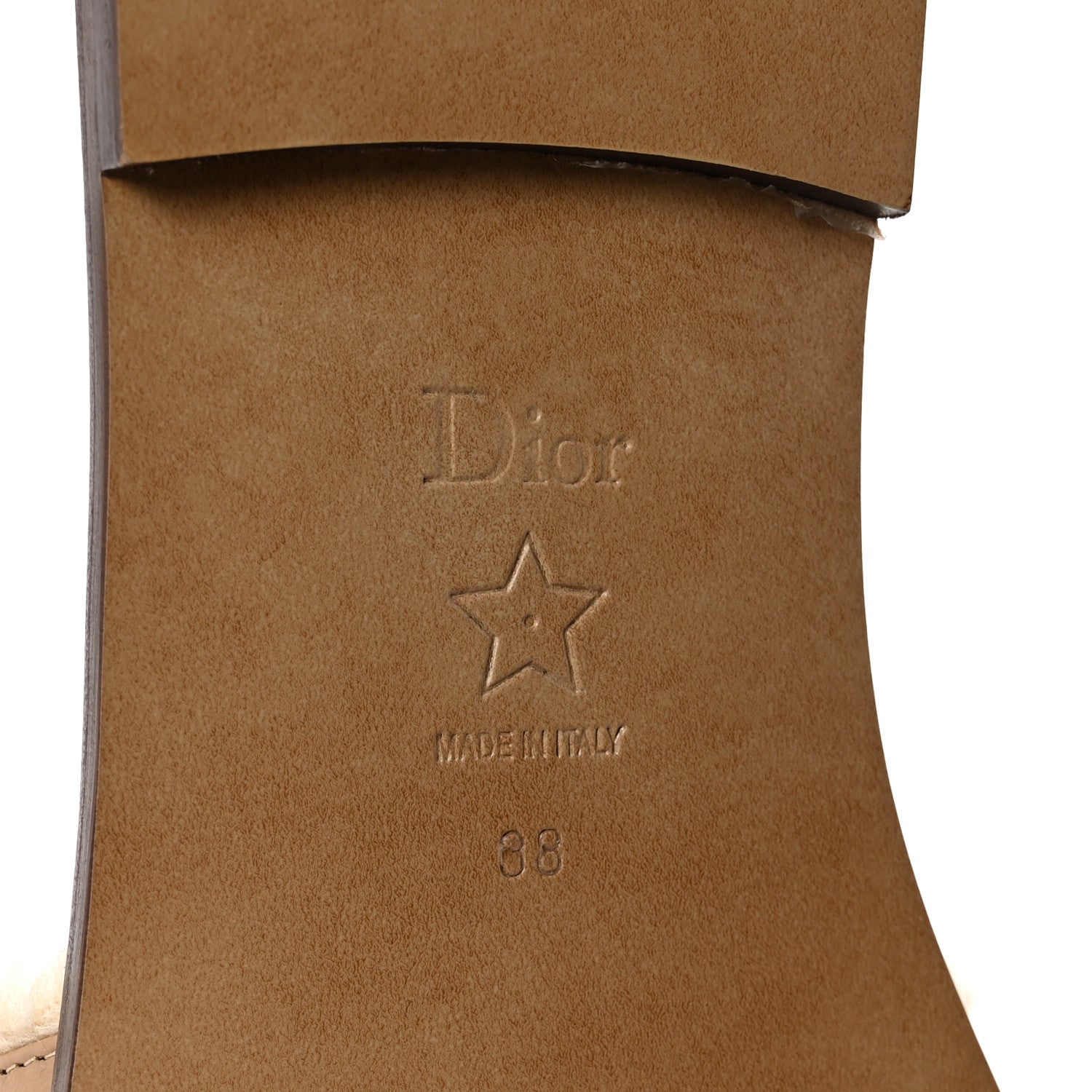 Christian Dior Suede Goatskin Shearling Embroidered Dway Slide Sandals 38 Cookie 7 of 9
