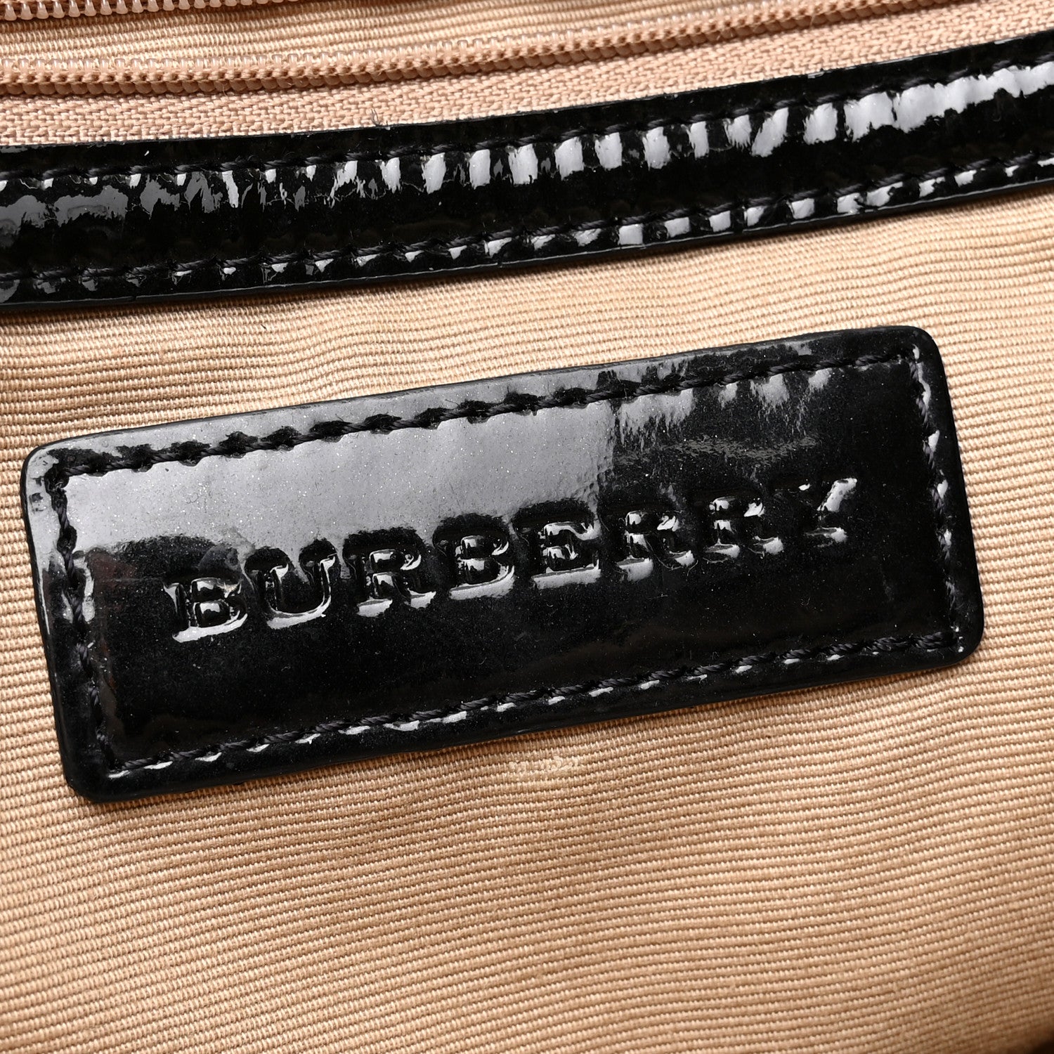 Burberry Nova Check Patent Medium Tote Black 6 of 13
