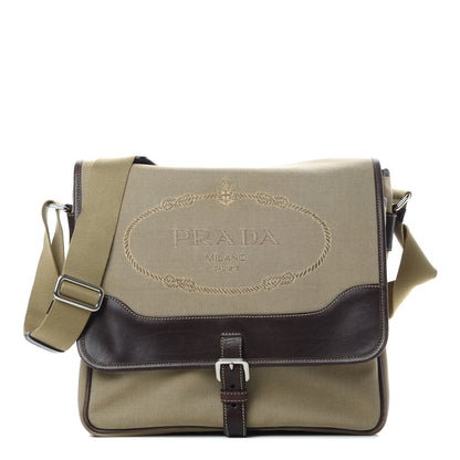 Prada Jacquard Logo Messenger Corda Moro 1 of 15