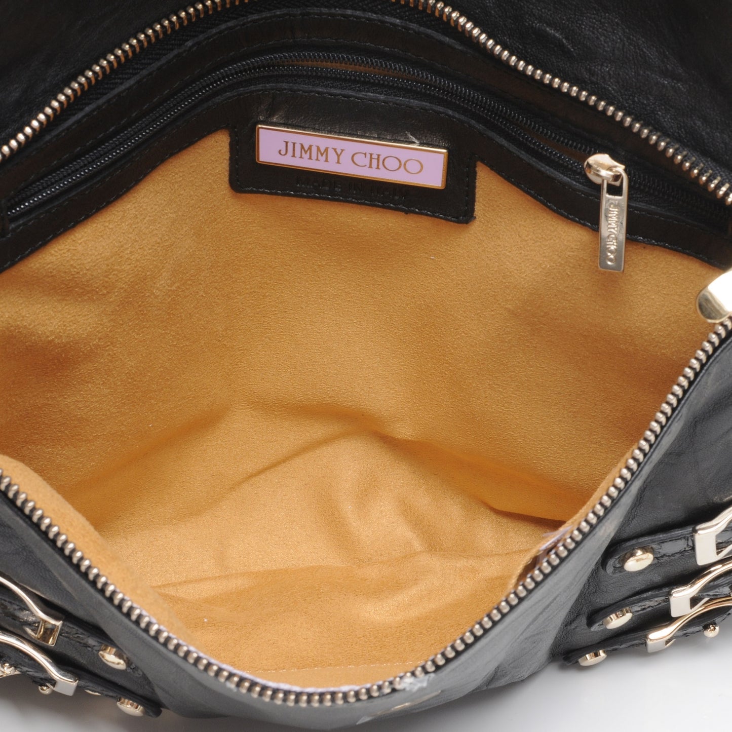 Biker Leather Elaphe Snakeskin Brix Convertible Clutch Black