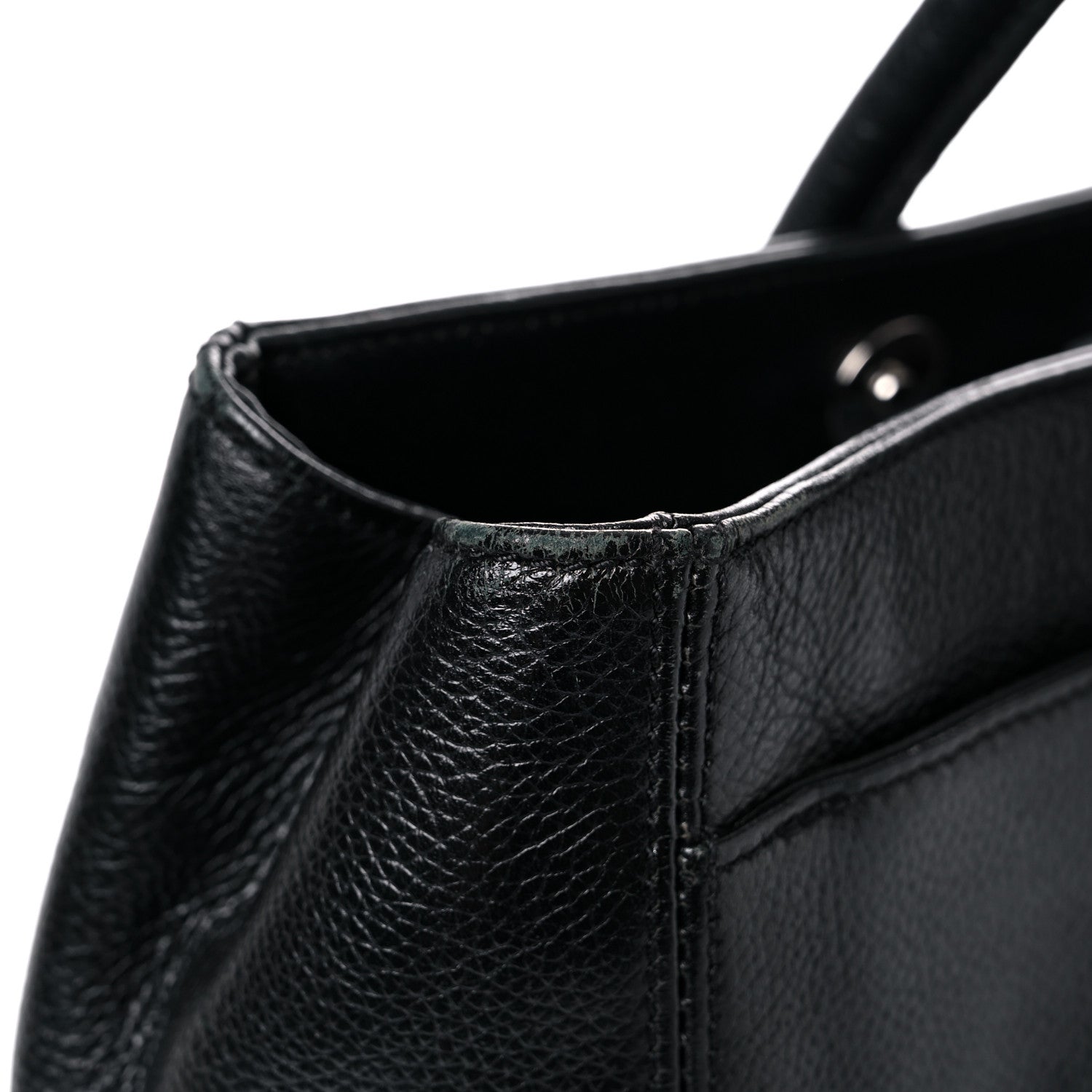 Chanel Calfskin Mademoiselle Lock Cerf Executive Shopper Tote Black 15 of 23