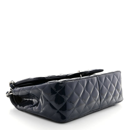 Chanel Patent Quilted Jumbo Double Flap Navy 4 of 11