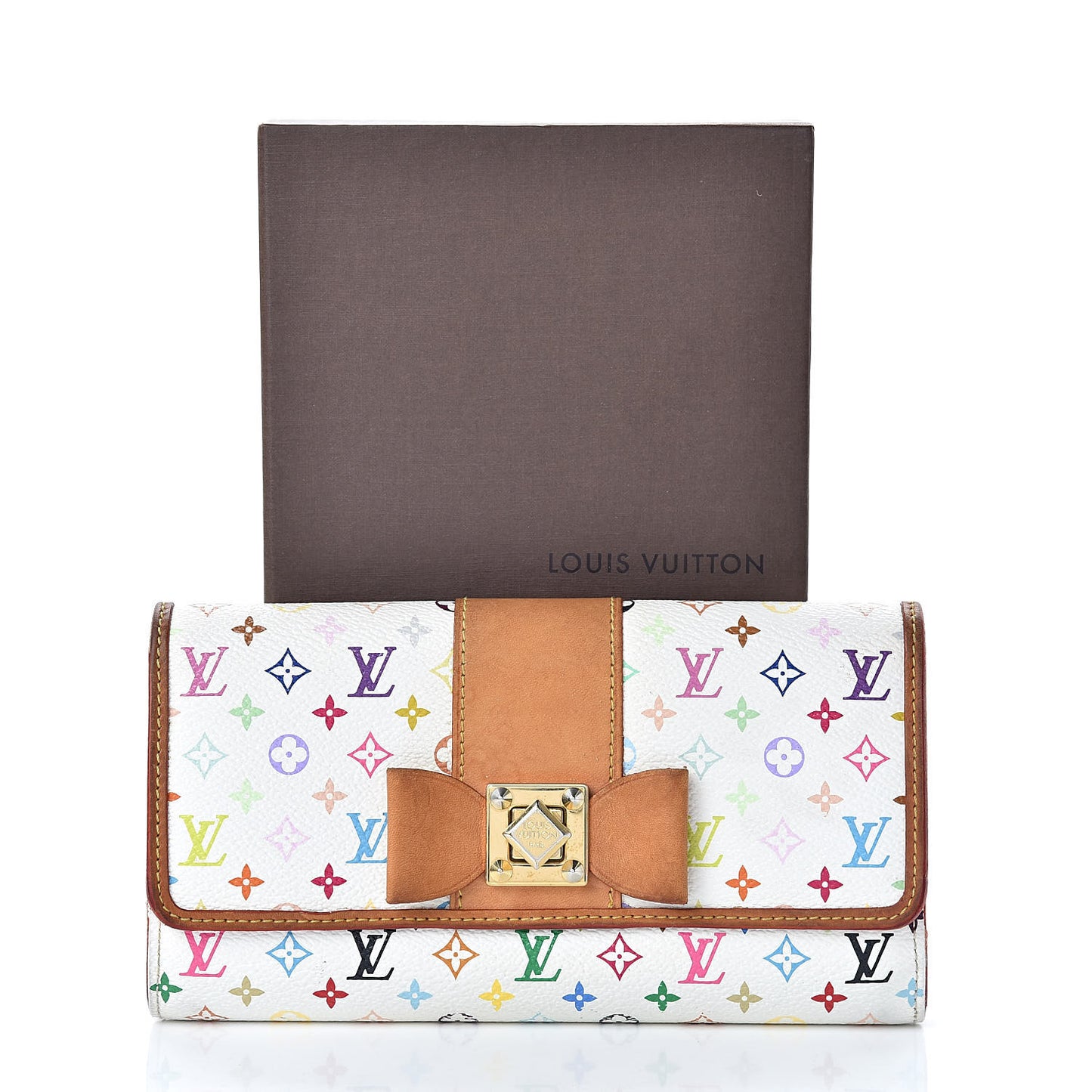 Monogram Multicolor Sarah Noeud Wallet White Litchi