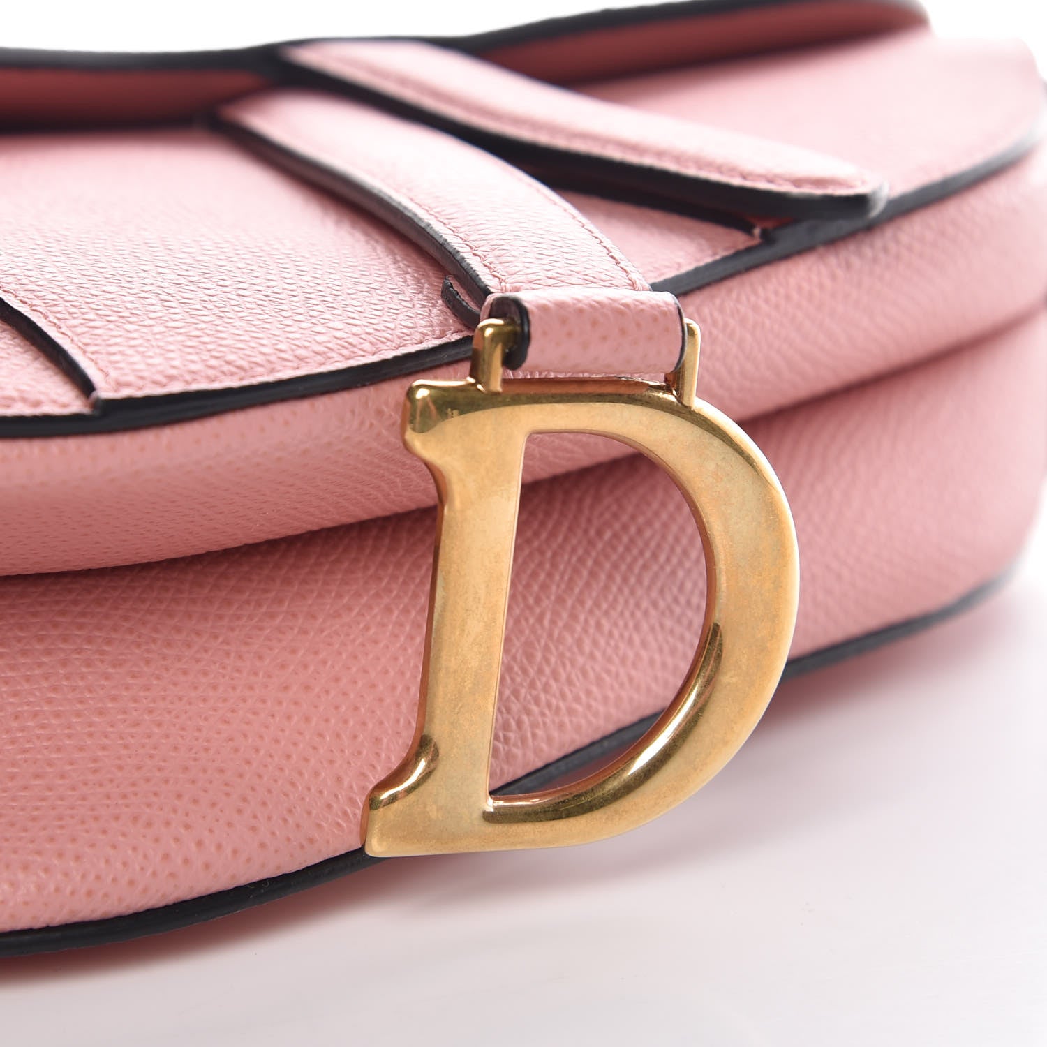 Christian Dior Grained Calfskin Mini Saddle Bag Pink 8 of 10