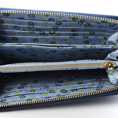 Prada Saffiano Metal Zip Around Wallet Cobalto 5 of 9