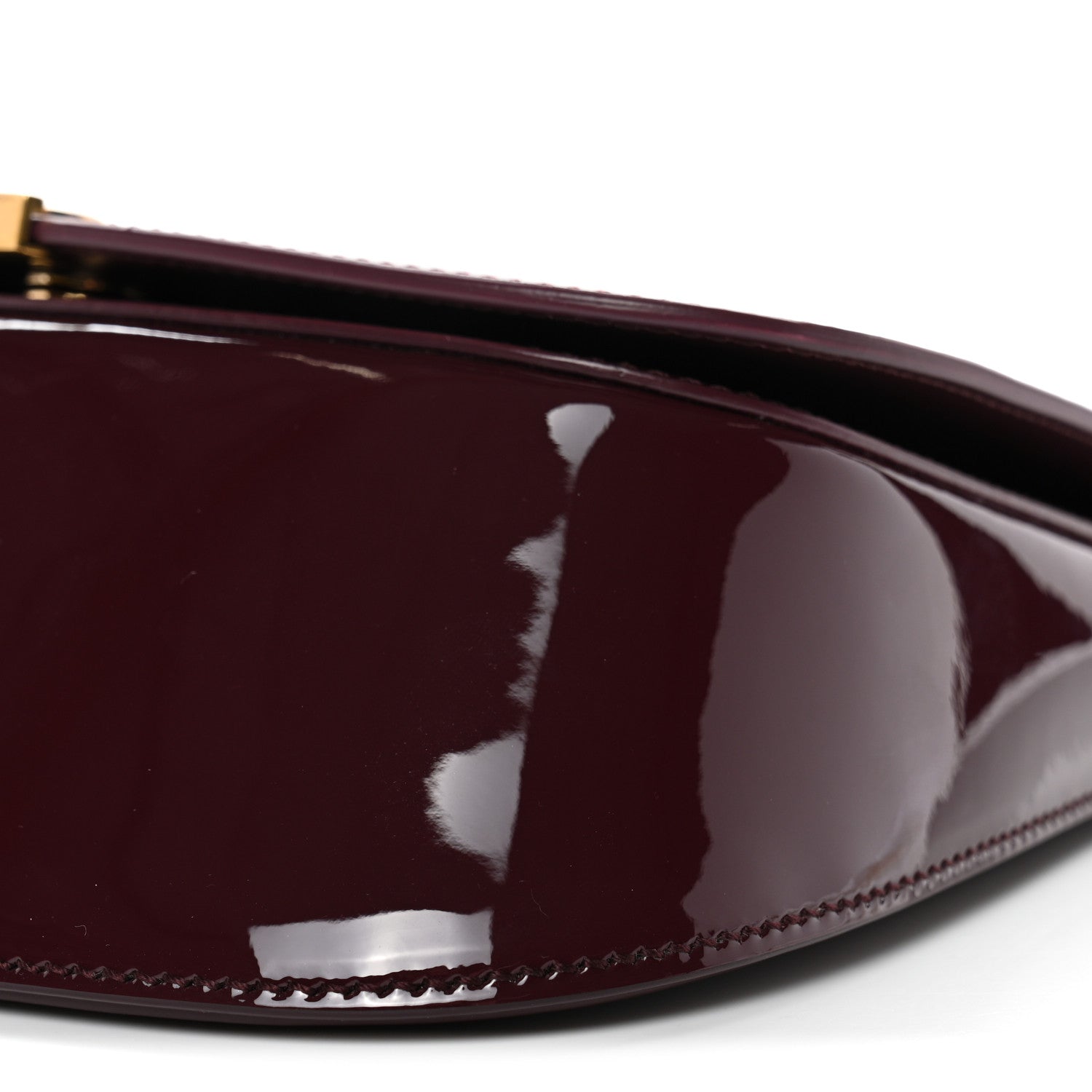 Saint Laurent Patent Calfskin Mini Voltaire Top Handle Bag Dark Wine 10 of 12