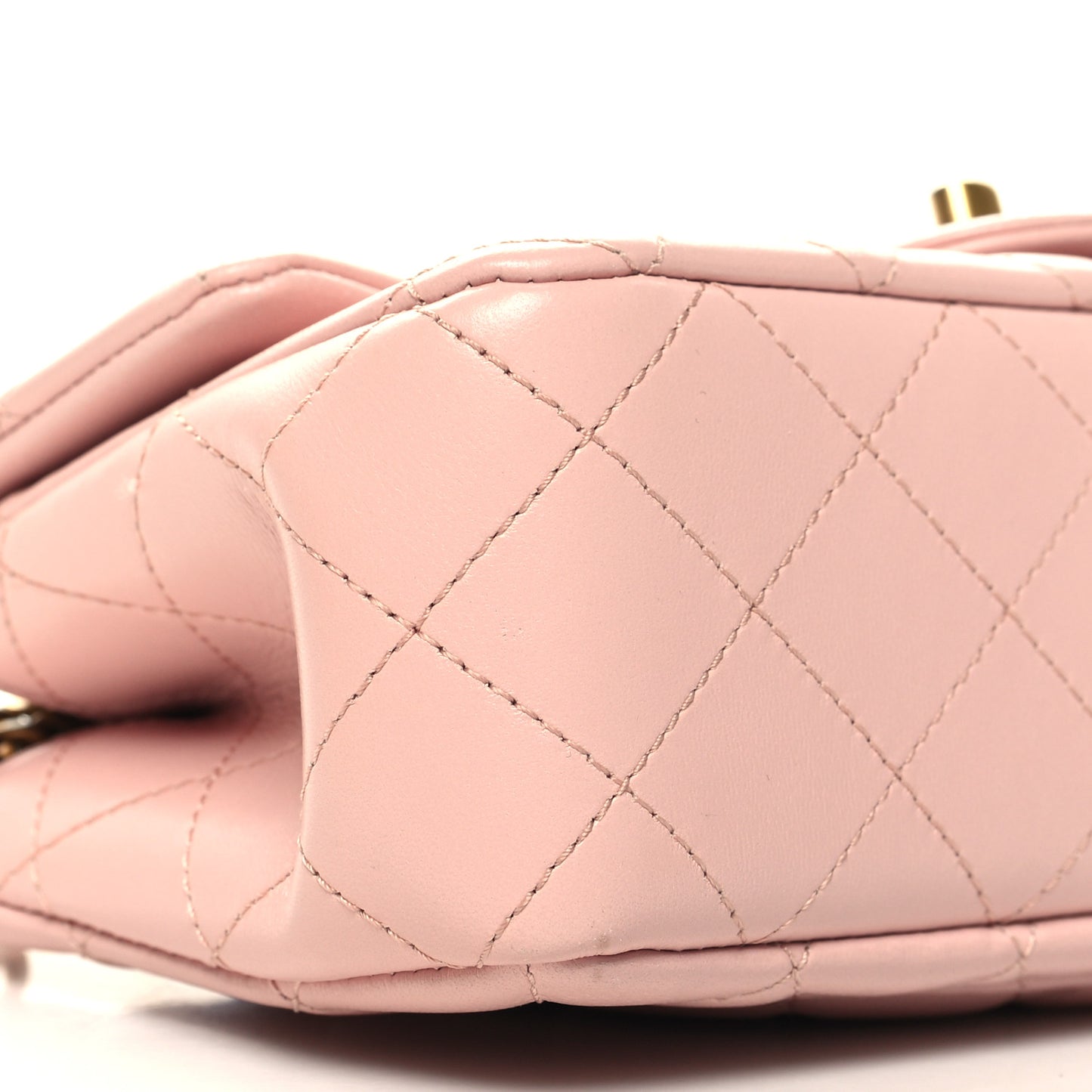 Lambskin Quilted Mini Rectangular Sweet Camellia Flap Light Pink