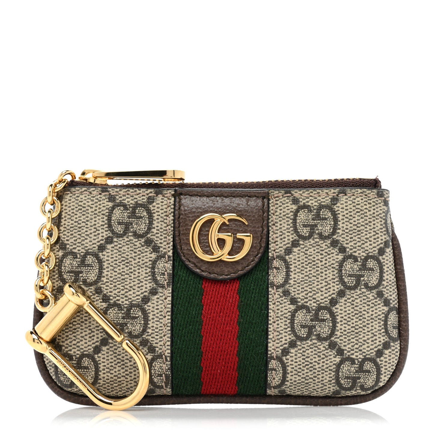 GG Supreme Monogram Web Ophidia Key Case Beige New Acero