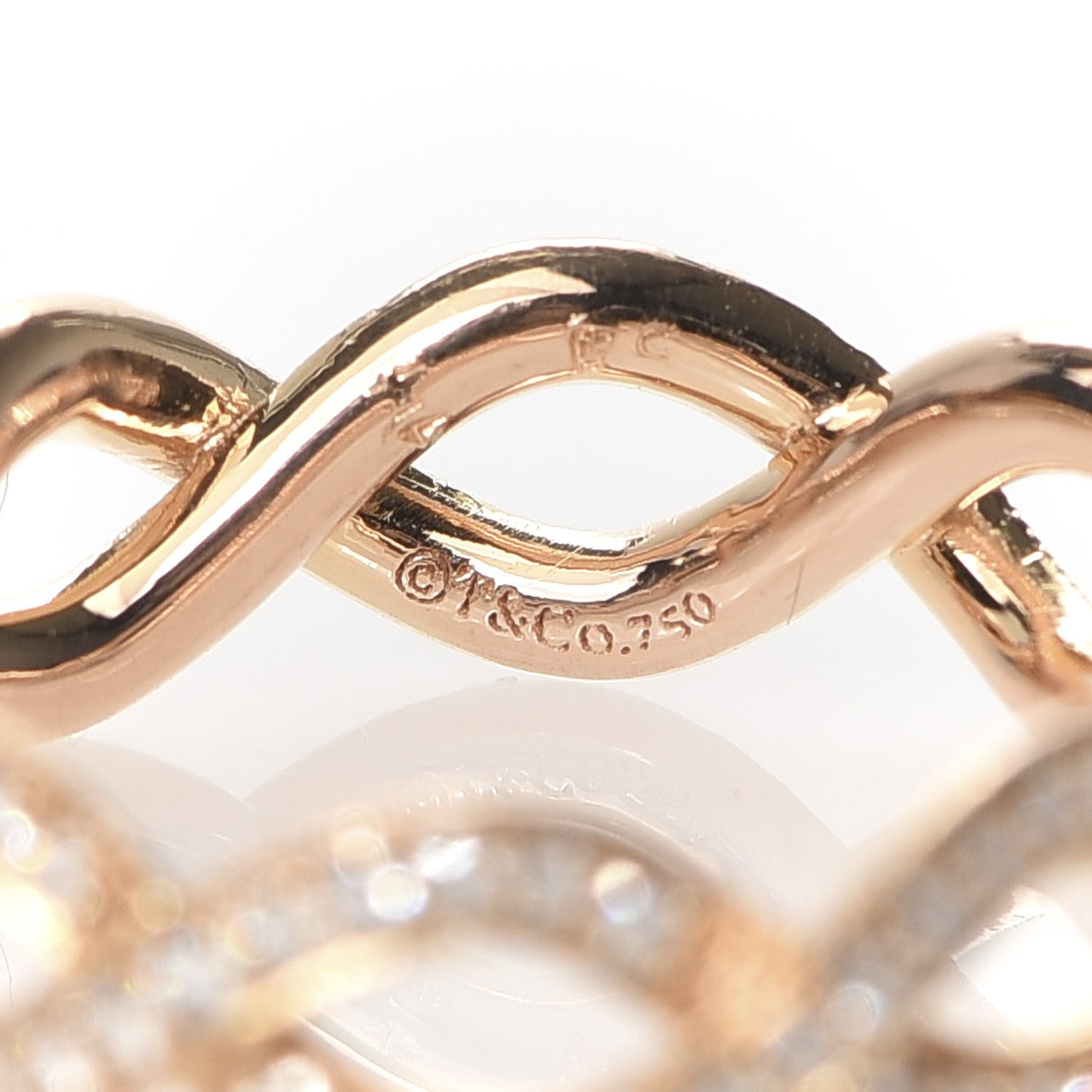 18K Rose Gold Diamond Infinity Band Ring 47 4