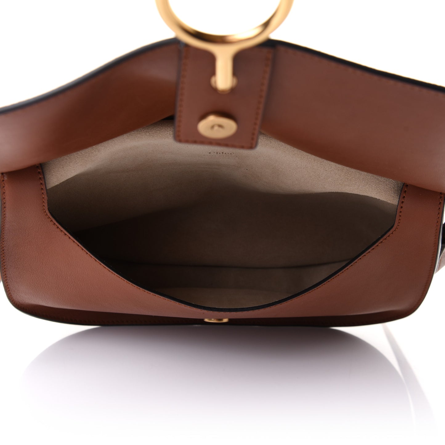 Suede Smooth Calfskin Kurtis Shoulder Bag Classic Tobacco