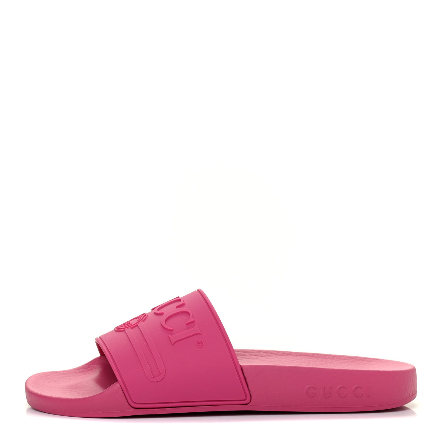 Rubber Womens Logo Slide Sandals 36 Fuchsia
