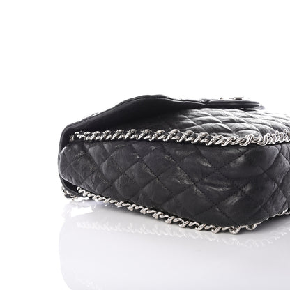 Chanel Washed Lambskin Quilted Maxi Chain Around Flap Black 7 of 9