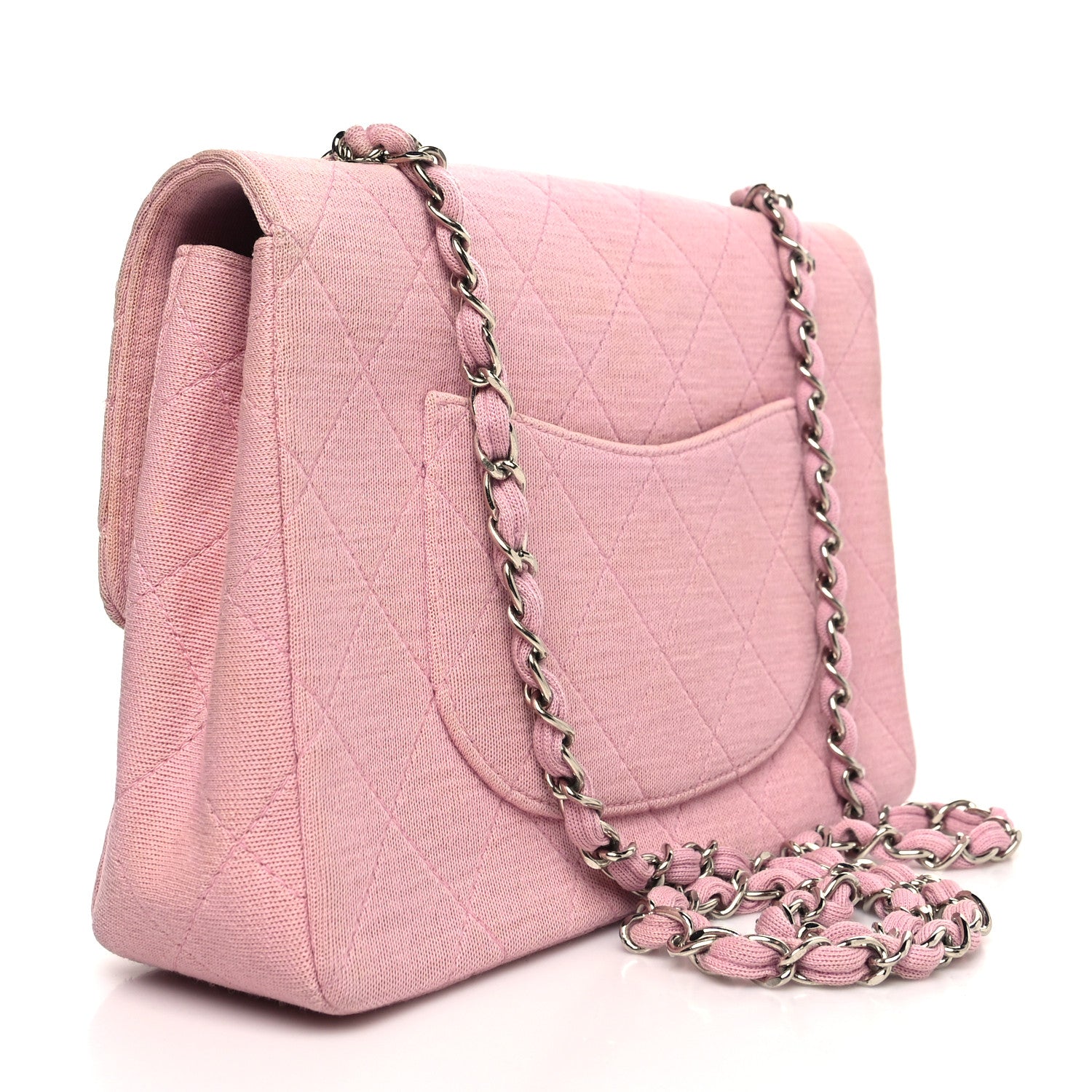 Chanel Jersey Quilted Small Single Flap Pink 3 of 14