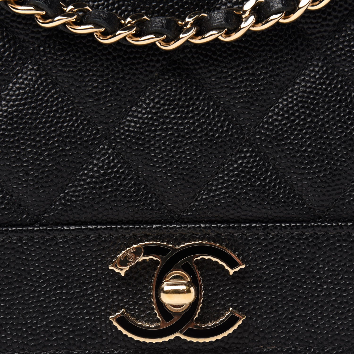 Chanel Caviar Quilted Vintage Mademoiselle Wallet On Chain WOC Black 11 of 12