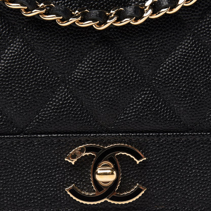 Chanel Caviar Quilted Vintage Mademoiselle Wallet On Chain WOC Black 11 of 12