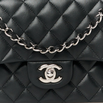 Chanel Lambskin Quilted Medium Double Flap Black 9 of 11
