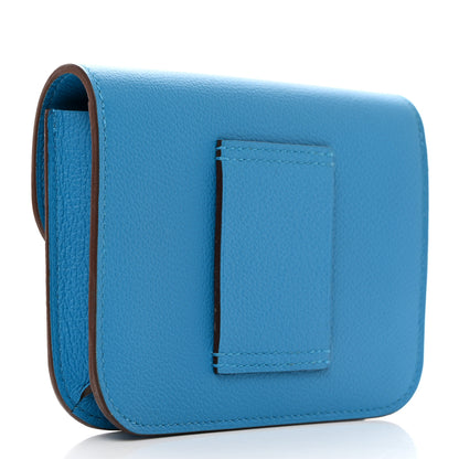 Hermes Evercolor Bi-Color Constance Slim Wallet Bleu Frida Rose Mexico 4 of 9
