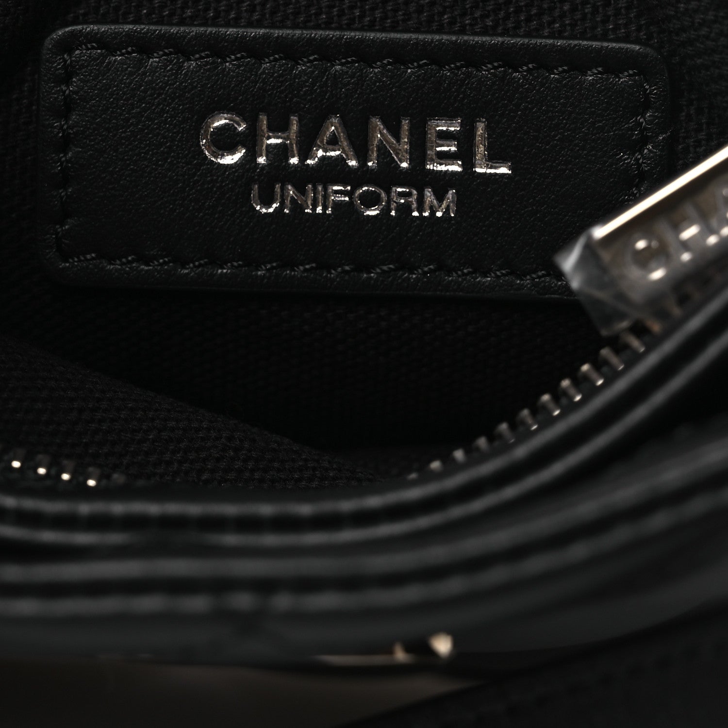 Chanel Lambskin Quilted Uniform Crossbody Bag Black 6 of 13