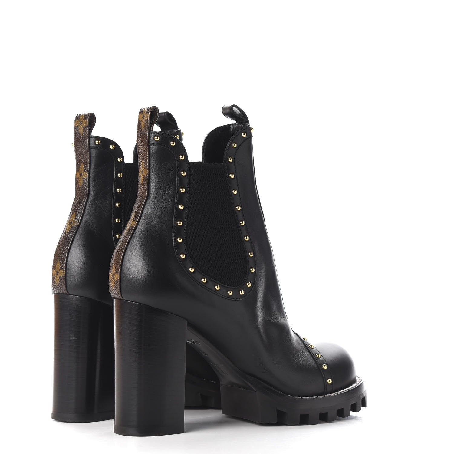 Louis Vuitton Calfskin Rockabilly Chelsea Ankle Boots 38 Black 4 of 10