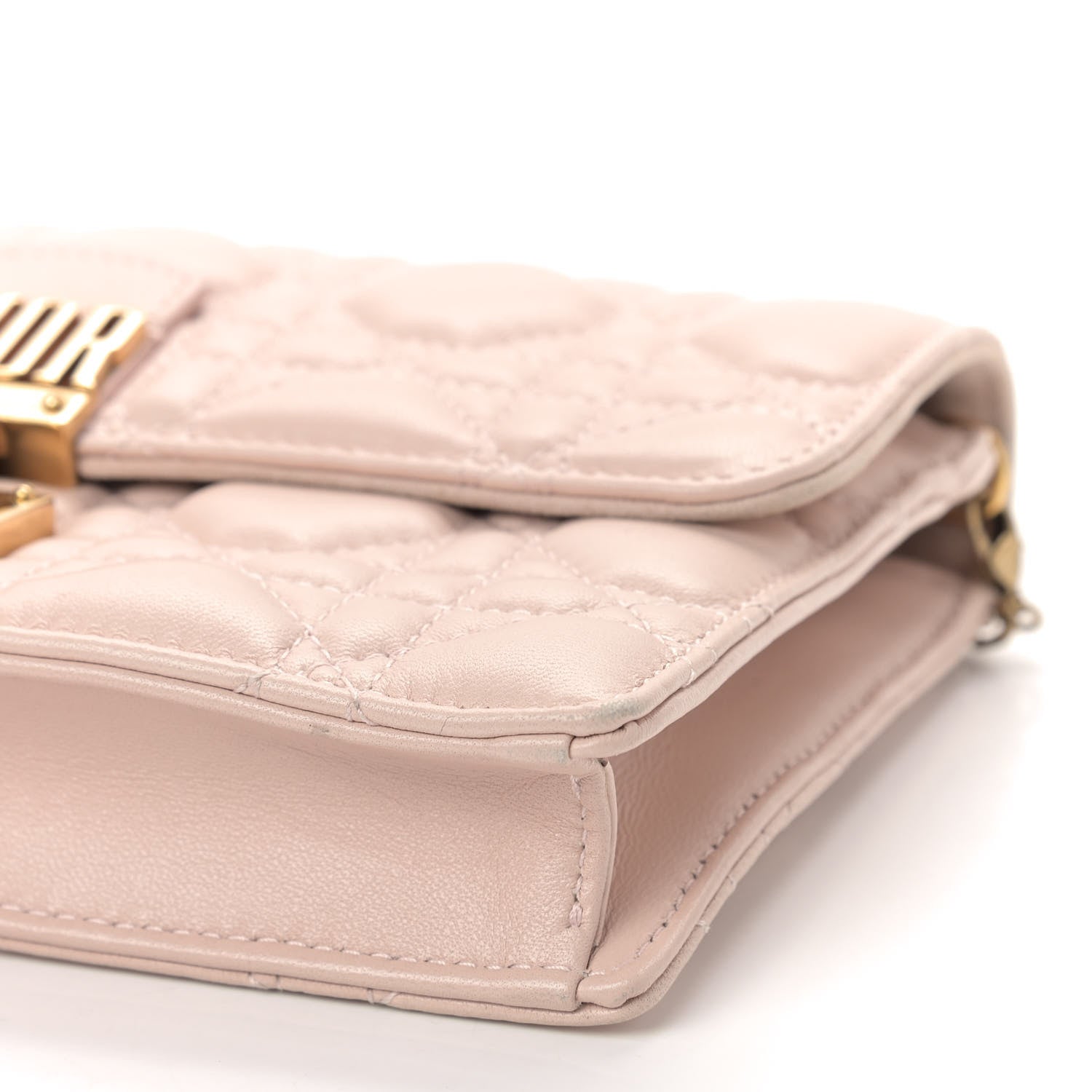 Christian Dior Lambskin Cannage Dioraddict Wallet on Chain Clutch Rose Poudre 7 of 8