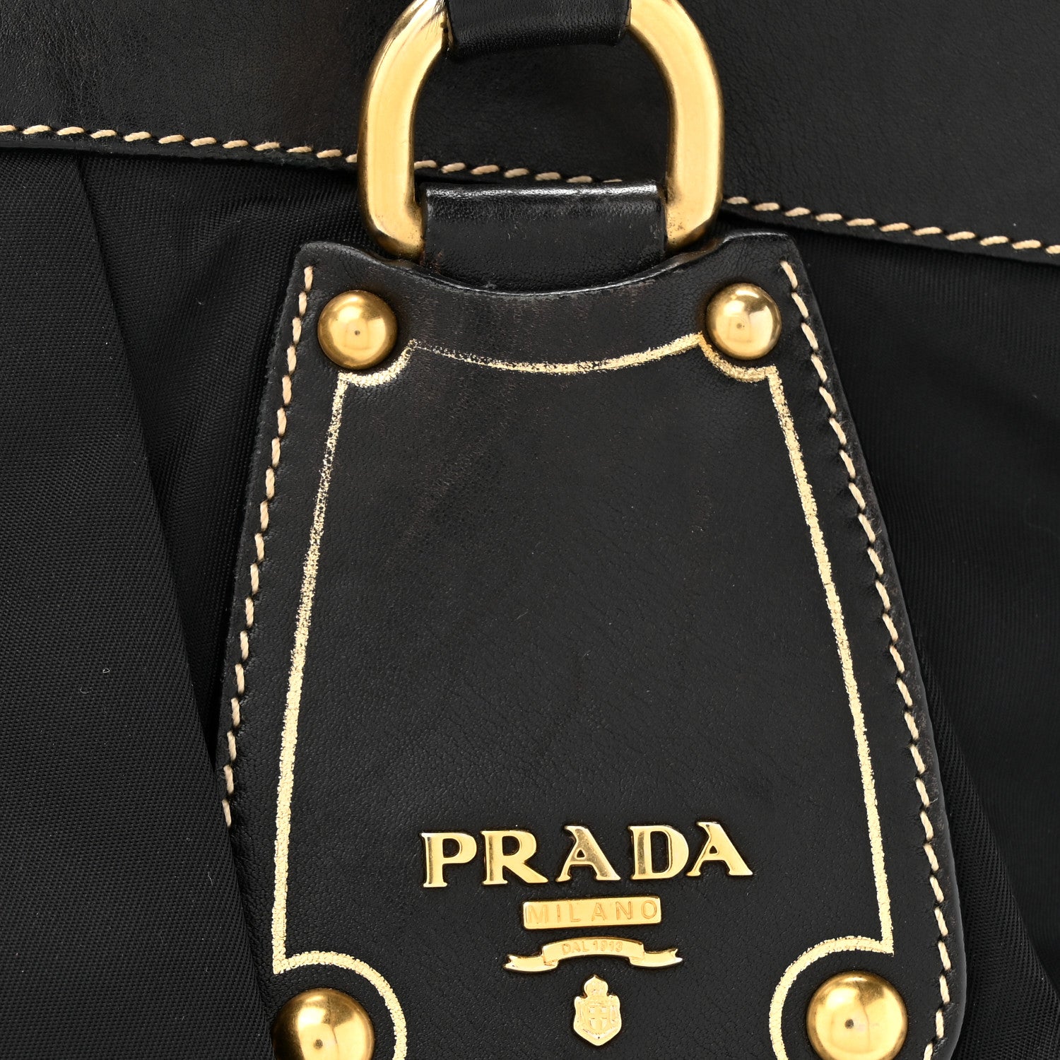 Prada Tessuto Nylon Soft Calf Small Tote Black 10 of 16