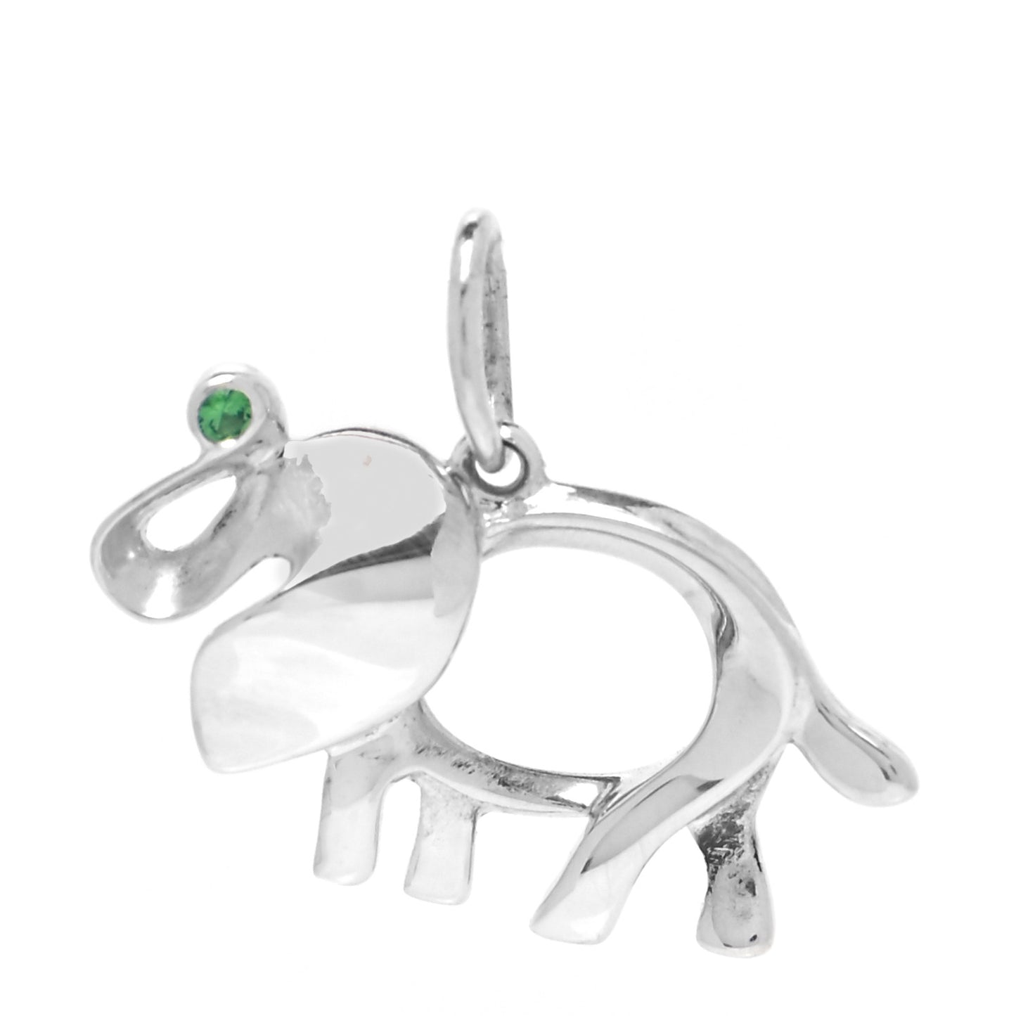 Sterling Silver Tsavorite Save the Wild Elephant Charm
