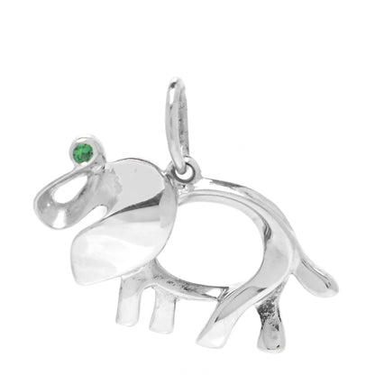 Tiffany Sterling Silver Tsavorite Save the Wild Elephant Charm 1 of 5