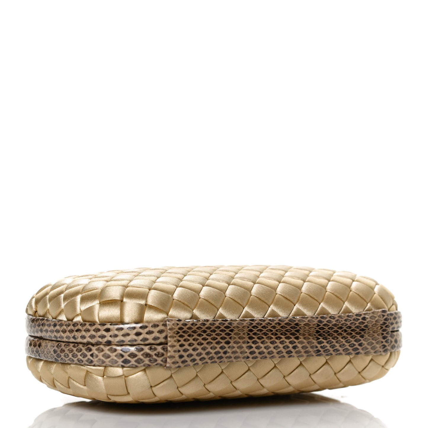 Satin Intreccio Impero Ayers Knot Clutch Camel