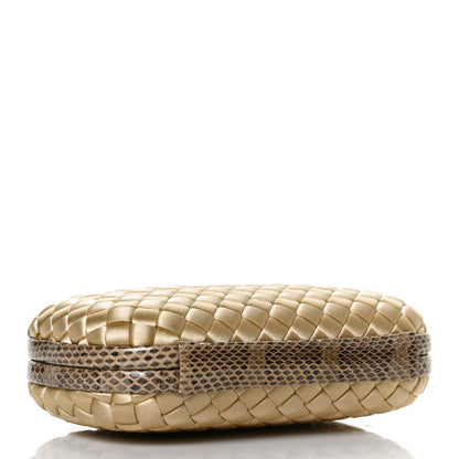 Bottega Veneta Satin Intreccio Impero Ayers Knot Clutch Camel 4 of 11