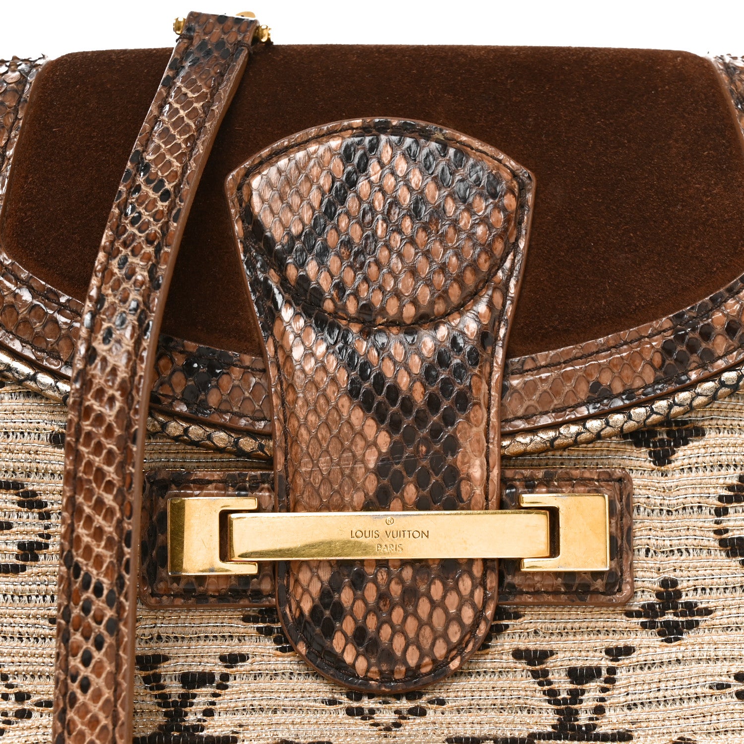 Louis Vuitton Snakeskin Suede Monogram Empire Ponant Marron 7 of 10