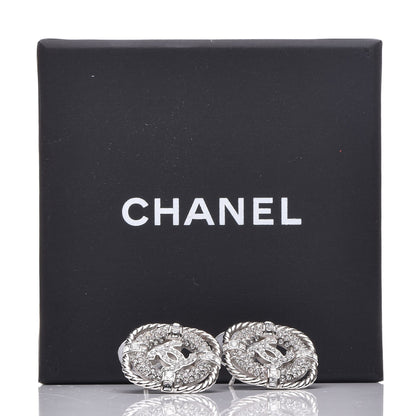 Chanel Crystal CC Lifesaver Earrings Silver 5 of 5