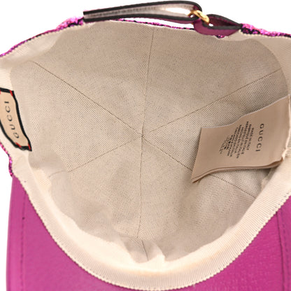 Gucci Silk Blend Jacquard Monogram Santa Barbara Baseball Hat M Fuxia Black 7 of 13