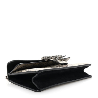 Gucci GG Supreme Monogram Suede Crystal Small Dionysus Shoulder Bag Beige Ebony Black 4 of 10