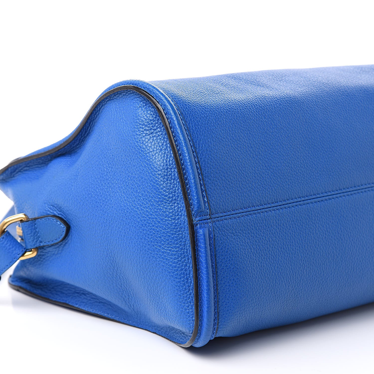 Alexander McQueen Pebbled Calfskin Small Skull Padlock Zip Around Tote Blue 8 of 13