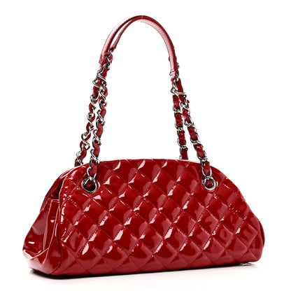 Chanel Patent Quilted Small Just Mademoiselle Bowling Bag Red 3 of 10