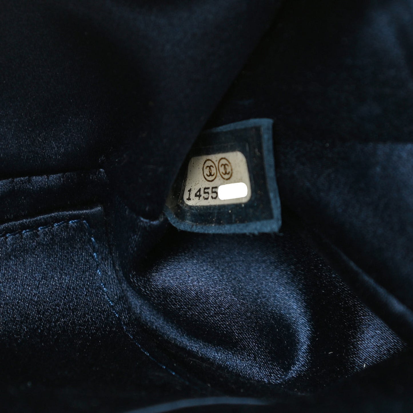 Satin Crystal Camellia Evening Frame Clutch Dark Navy Blue