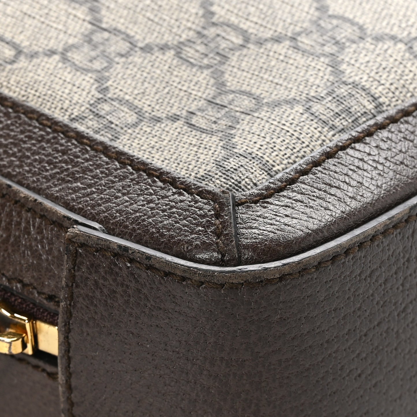 GG Supreme Monogram Web Small Ophidia Top Handle Shoulder Bag Brown