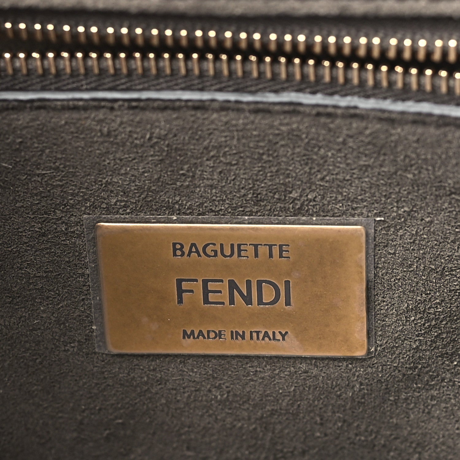 Fendi Chenille Vitello Seta FF Midi Chain Baguette Tortora 6 of 10