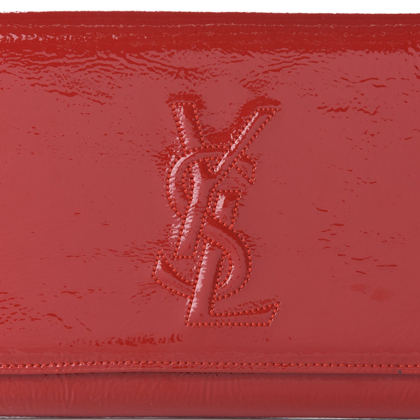 Textured Patent Monogram Large Belle De Jour Clutch Red