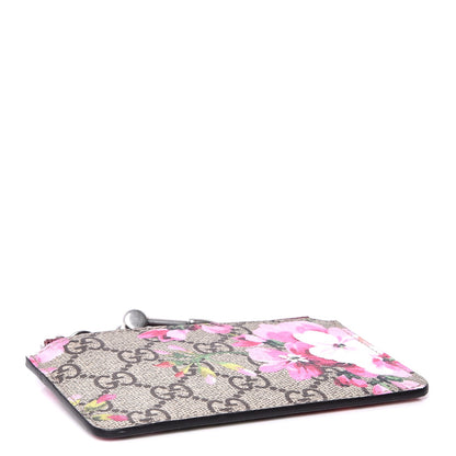 Gucci GG Supreme Monogram Blooms Key Ring Coin Case Beige Multicolor Dry Rose 4 of 7