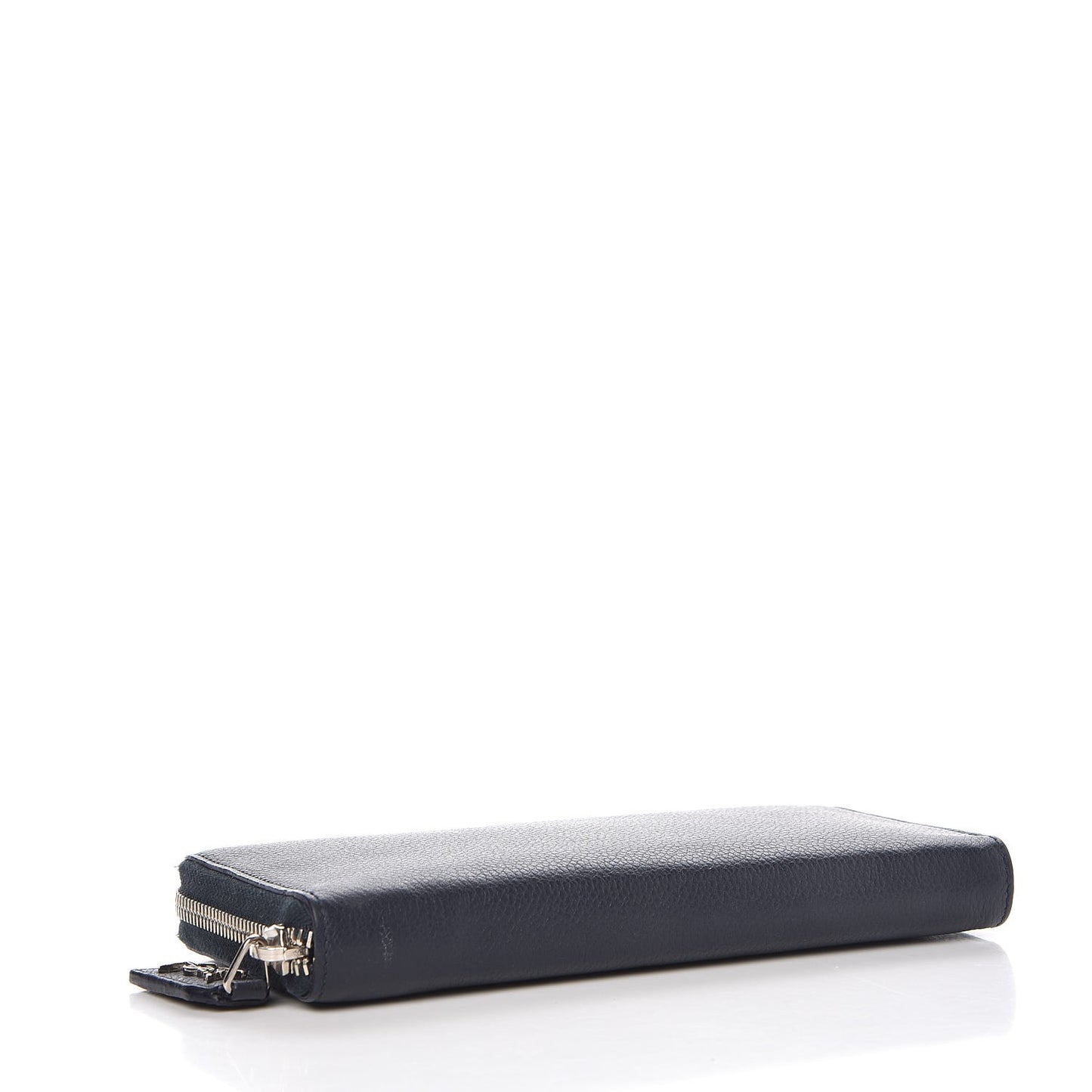 Grained Calfskin Rive Gauche Zip Around Wallet Deep Marine
