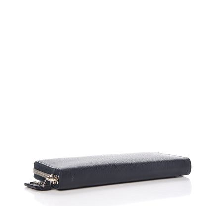 Saint Laurent Grained Calfskin Rive Gauche Zip Around Wallet Deep Marine 4 of 9