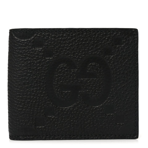 Piuma Calfskin Jumbo GG Embossed Wallet Black