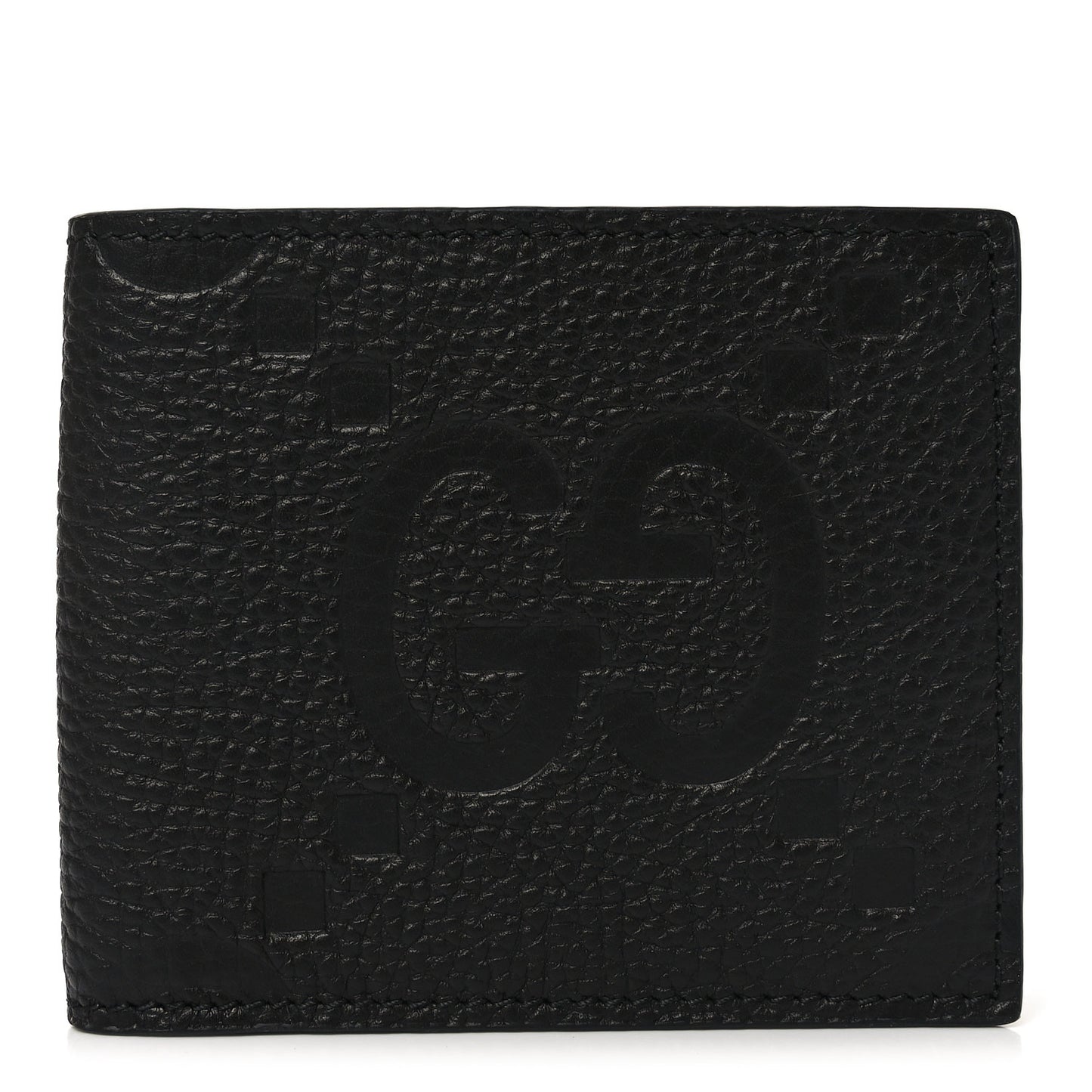 Piuma Calfskin Jumbo GG Embossed Wallet Black